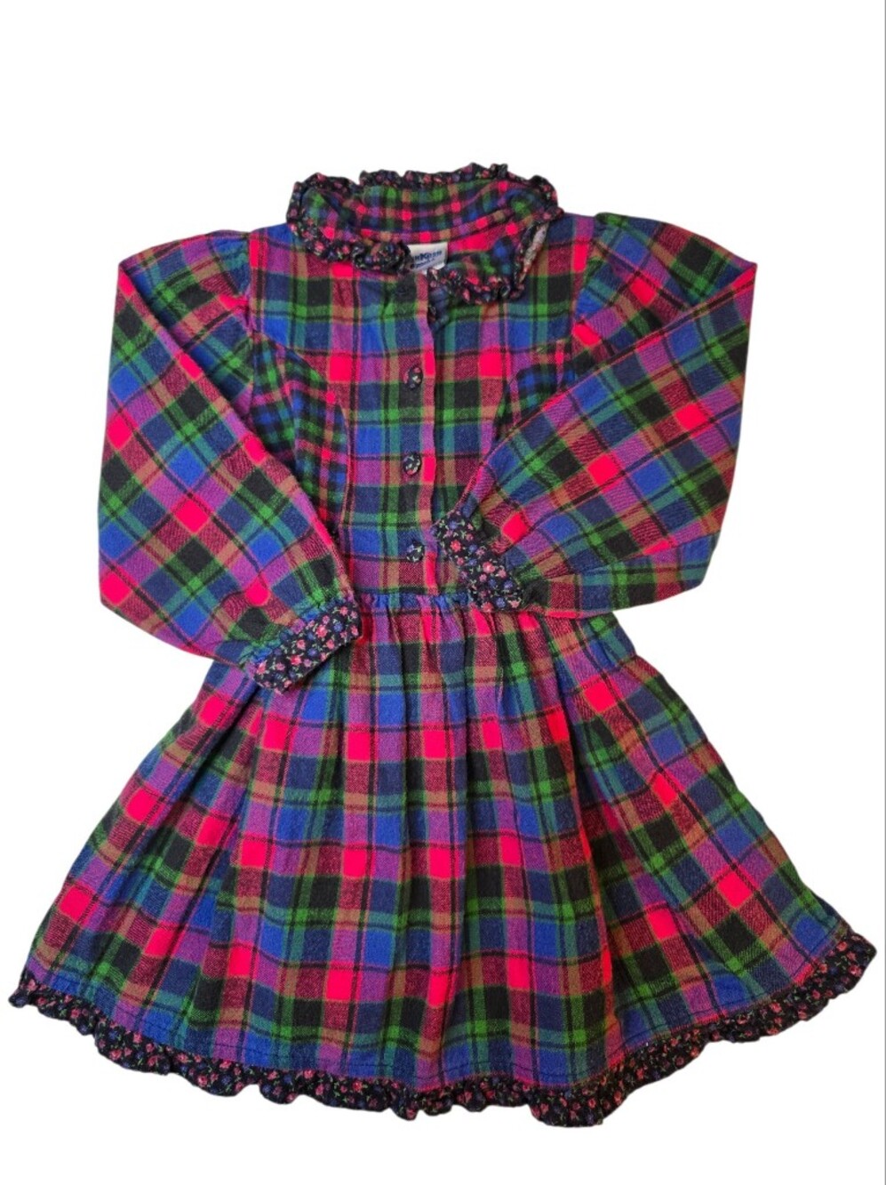 Vintage Osh Kosh B'Gosh Plaid Long-Sleeve Dress